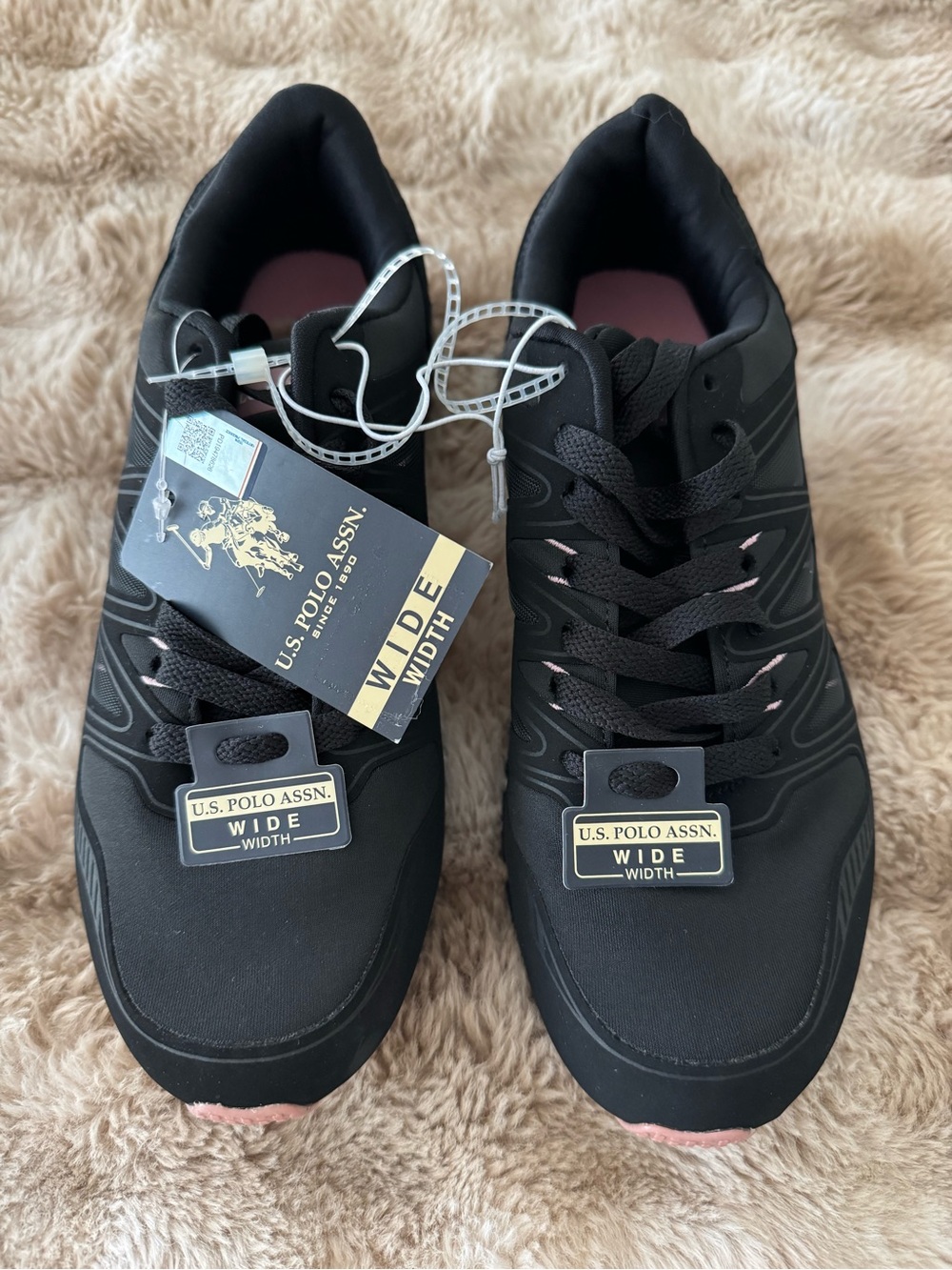 NWT U.S. Polo Assn. Women's Black Sneakers Size 8 Wide Width - Picture 2 of 6